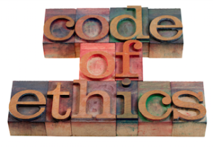 Blocks of letters spelling "Code of Ethics" - shared by Marsha Lucas, PhD - Psychologist